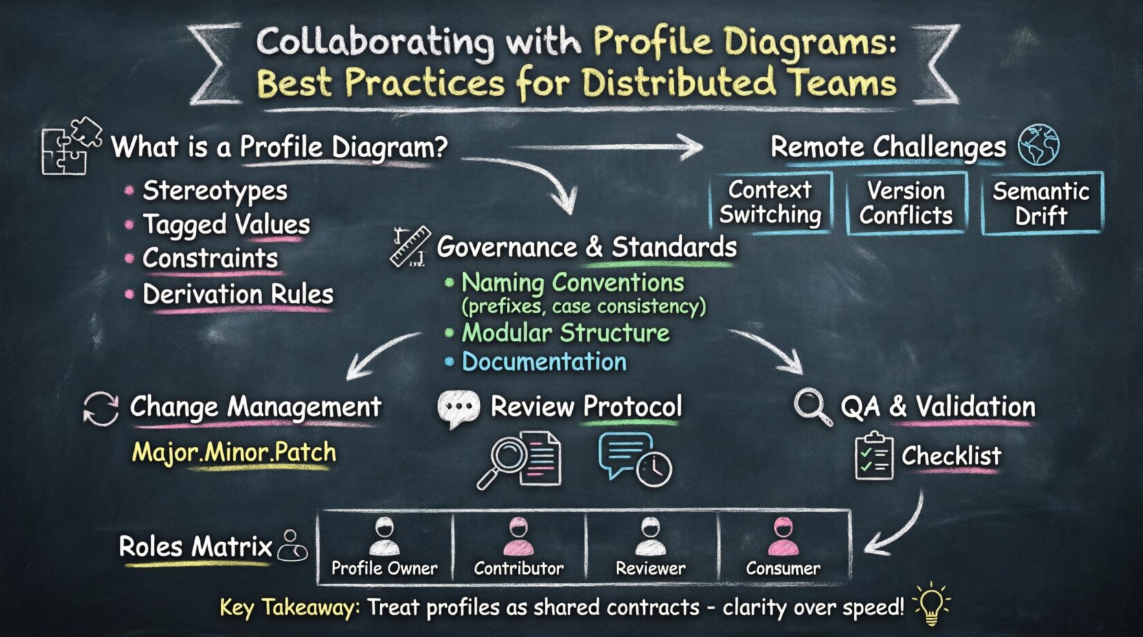 Zusammenarbeit mit Profil-Diagrammen: Best Practices für verteilte Teams